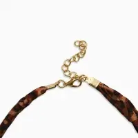 Колье "Новый стиль" микс подвесок, светло-коричневый леопард, в золоте 40+удл