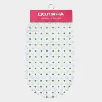 Коврик противоскользящий в ванну на присосках Доляна &laquo;Крапинка&raquo;, 36&times;66 см, зелёный