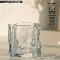 Стакан низкий Magistro Ice.Bar. Ice, 250 мл, 8&times;8 см, стекло, прозрачный