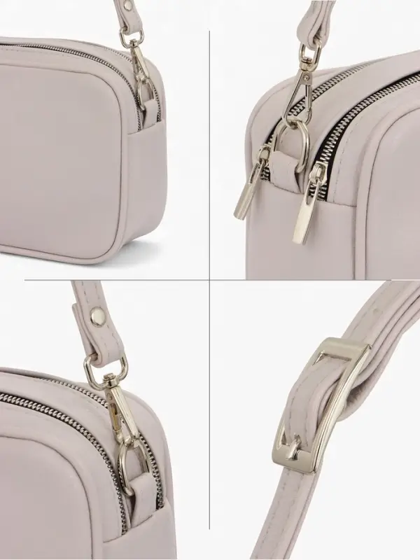 Сумка женская кросс-боди TEXTURA на молнии, 24&times;9&times;15 см, светло-серая