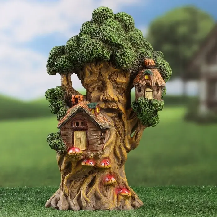 Садовая фигура - фонарь из полистоуна &laquo;Дом на дереве&raquo;, 15&times;10&times;29 см