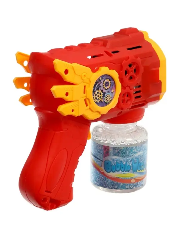 Генератор мыльных пузырей &laquo;Бластер&raquo;, световые эффекты, работает от батареек, цвет красный