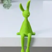 Сувенир пластик на полку "Зайчик" зелёный 5х5,5х15 см
