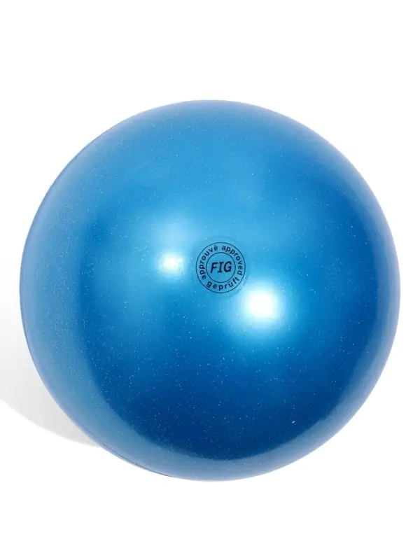 Мяч для художественной гимнастики Металлик с блестками, диаметр 19см, цвет синий Мяч для художественной гимнастики Металлик с блестками, диаметр 19см, цвет синий