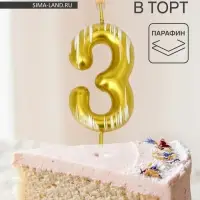 Свеча для торта &laquo;Легенда&raquo;, цифра 3