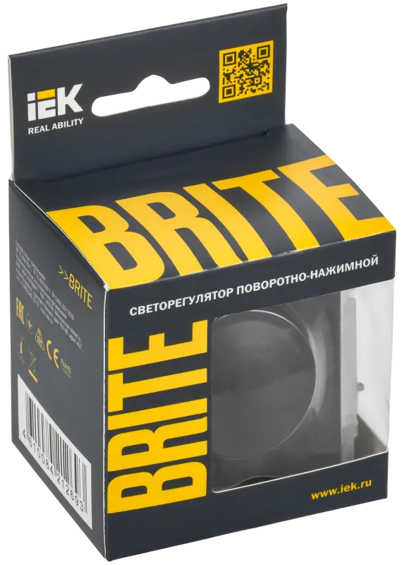 BRITE Светорегулятор поворотно-нажимной 600Вт СС10-1-0-БрЧ черный