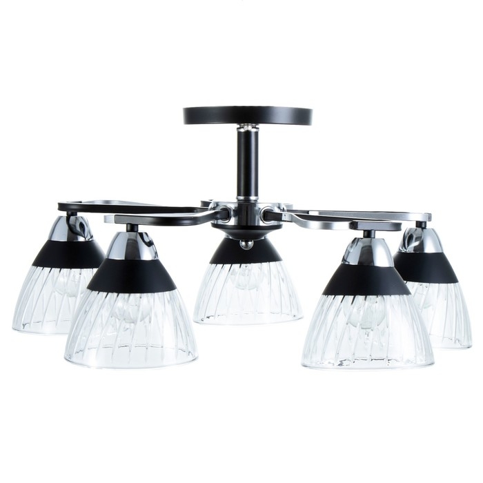 Люстра Люстра "Берн" 5хЕ27 40Вт чёрно-хромовый 56х56х25 см BayerLux