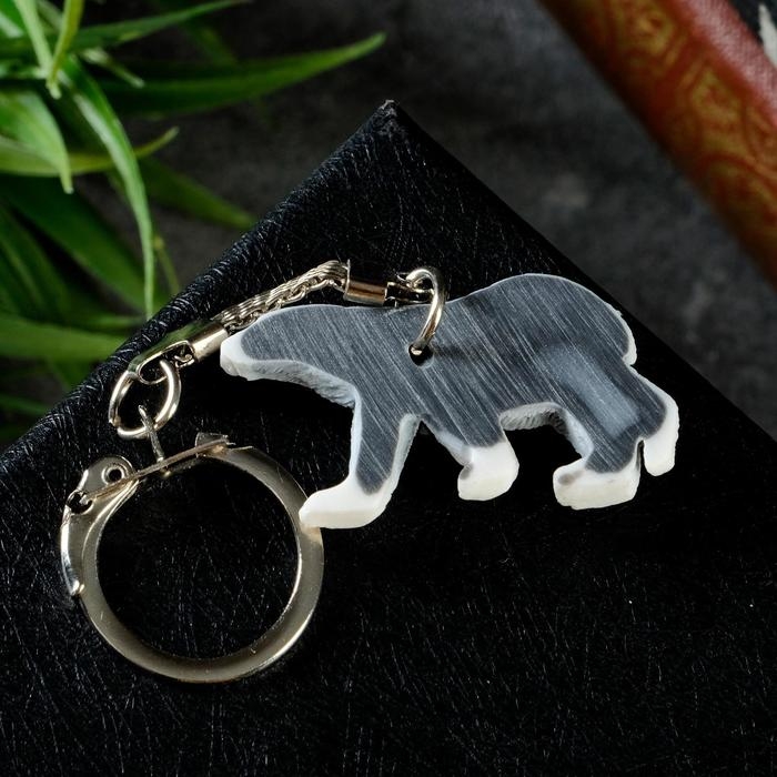 Брелок  Брелок "Медведь белый вид сбоку" 4см