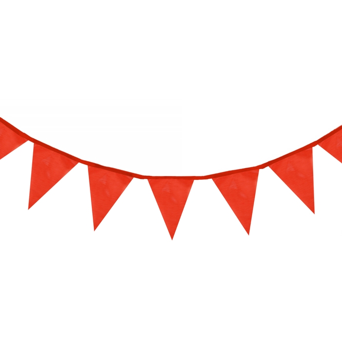 Флажки гирлянда, l-50 м, (набор 100 шт), флажок 13 х 18 см, красные Флажки гирлянда, l-50 м, (набор 100 шт), флажок 13 х 18 см, красные