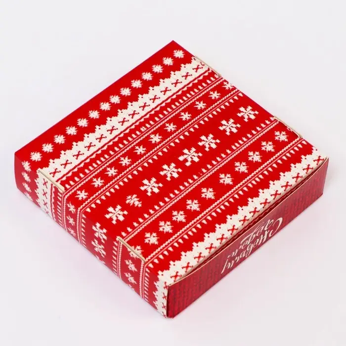 Подарочная коробка сборная с окном «Вязанка», 11.5×11.5×3 см Подарочная коробка сборная с окном «Вязанка», 11.5×11.5×3 см