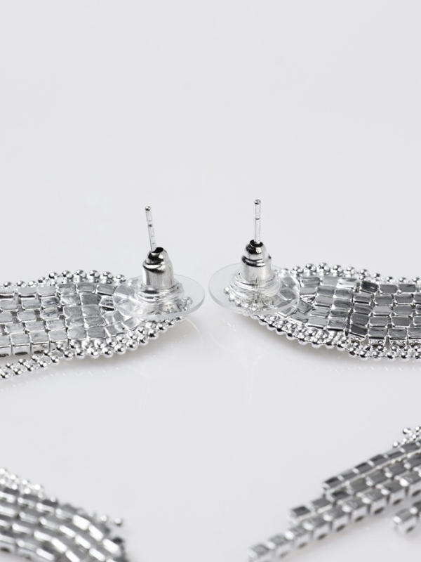 Серьги висячие со стразами «Вечное сияние» медуза, цвет белый в серебре Серьги висячие со стразами «Вечное сияние» медуза, цвет белый в серебре