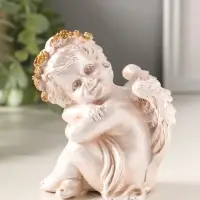 Фигура полистоун "Ангелочек сидит" 13х10х8 см