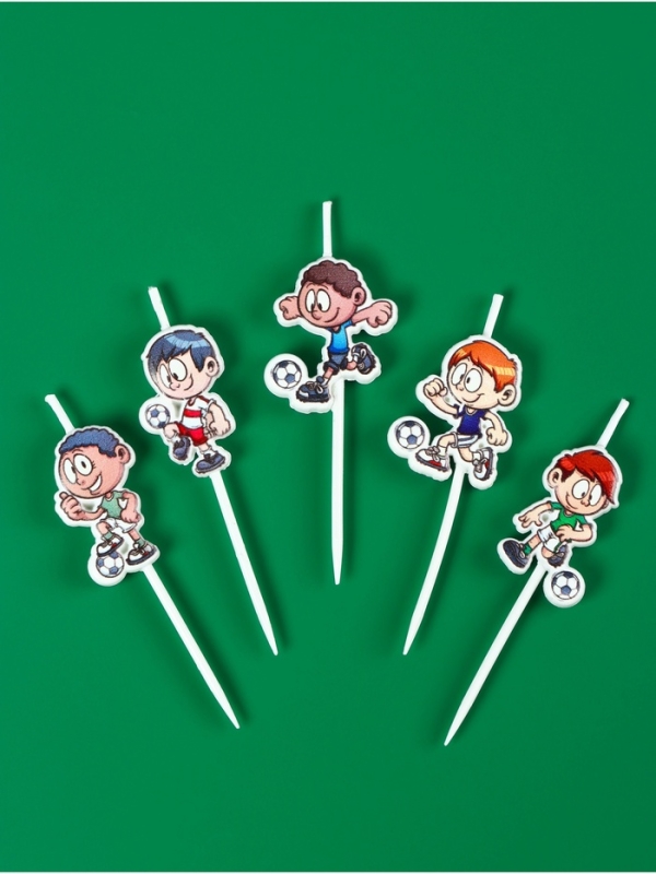 Набор свечей в торт Набор свечей в торт "Футболисты", 5 шт, 5 см, на шпажке