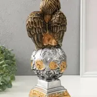 Фигура гипс &laquo;Ангел на шаре&raquo;, под бронзу, 37&times;13&times;13 см