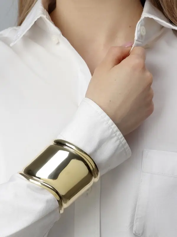 Браслет манжета &laquo;Изгиб&raquo;, d=6 см, цвет золото