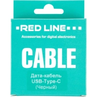Кабель USB 2.0 - USB Type-C, М/М, 1 м, Red Line, чер, УТ000010553