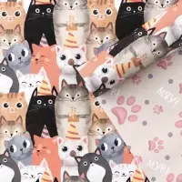 Бумага упаковочная глянцевая двухсторонняя &laquo;Котики&raquo;, 50 х 70 см