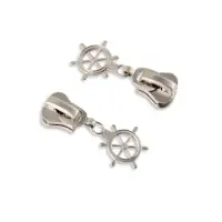 Бегунок для молнии &laquo;Трактор&raquo;, №8, &laquo;Штурвал&raquo;, 10 шт., цвет никель