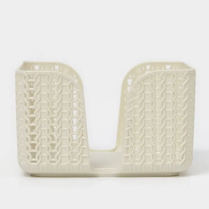 Салфетница IDEA &laquo;Вязание&raquo;, пластик, 14&times;14&times;8.5 см, серая