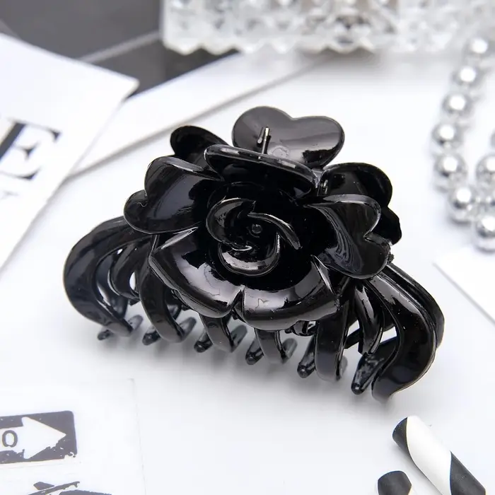 Крабик для волос &laquo;Ночка&raquo;, роза, 6.8 см, матовый и глянец, МИКС