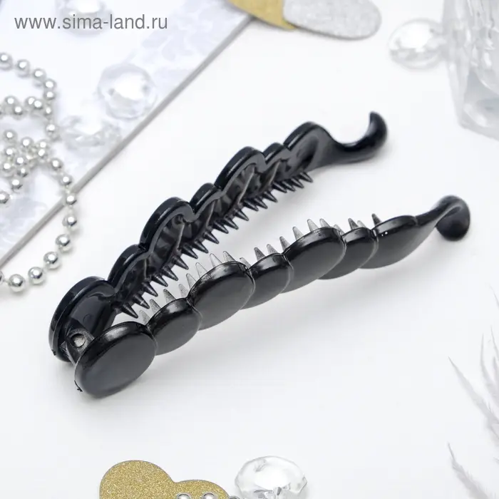 Банан для волос «Классика», овалы, 10 см, чёрный
