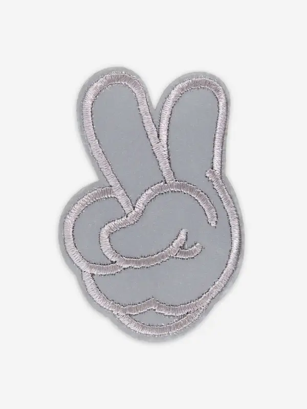 Светоотражающая термонаклейка &laquo;Всем мир&raquo;, 6.3&times;4.3 см, цвет серый, цена за 1 штуку