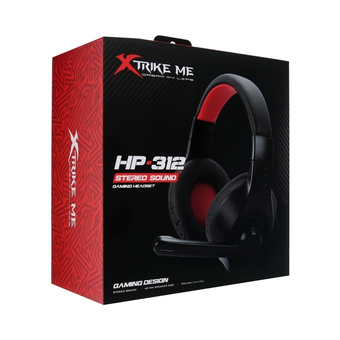 Наушники Xtrike Me HP-312, игровые, полноразмерные, микрофон, 2х3.5 мм, 1.8 м, чёрные Наушники Xtrike Me HP-312, игровые, полноразмерные, микрофон, 2х3.5 мм, 1.8 м, чёрные