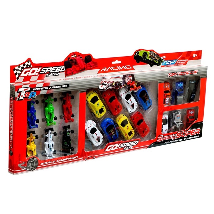 Набор машинок «Гоночные» 20 шт., 3 вида, инерция Набор машинок «Гоночные» 20 шт., 3 вида, инерция