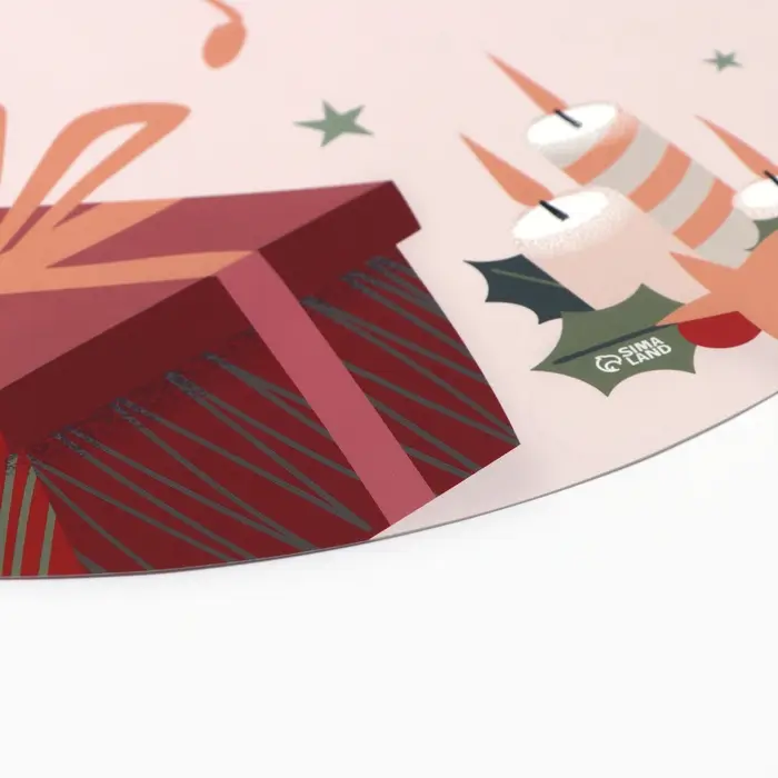 Салфетка новогодняя сервировочная на стол Доляна «Мелодия», d=36 см