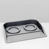 Миски с лотком &laquo;Феликс&raquo;, 300 мл, 41&times;30&times;6 см, пластик, серый лоток, белые миски