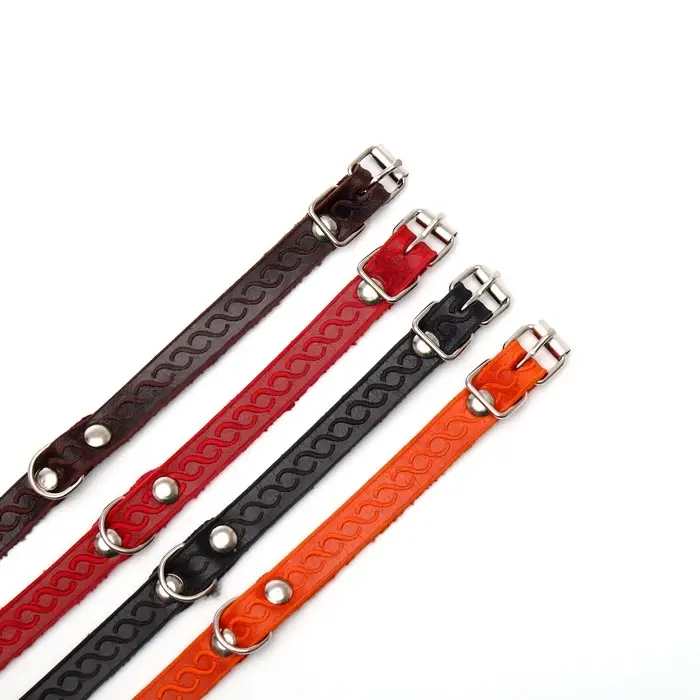 Ошейник, 1.2 см, ОШ 20-26 см, однослойный, неукрашенный, цвет и вид МИКС