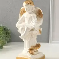 Фигура гипс &laquo;Ангел с книгой сидя&raquo;, перламутр, 34&times;18&times;17 см