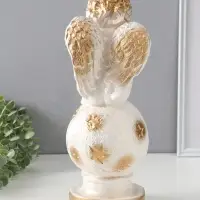Фигура гипс &laquo;Ангел на шаре&raquo;, белый, 14&times;15&times;40 см