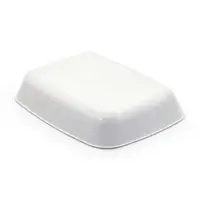 Лоток для кошек, 33.5&times;25&times;6 см, округлый, с сеткой, пластик, белый