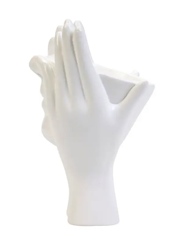 Декоративное кашпо для цветов &laquo;Мечты в руках&raquo;, 380 мл, 20&times;13.5&times;13 см, гипс, белое