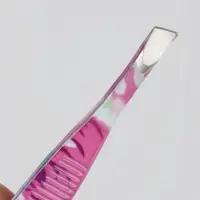 Пинцет скошенный, узкий, 8.5 см, рисунок МИКС