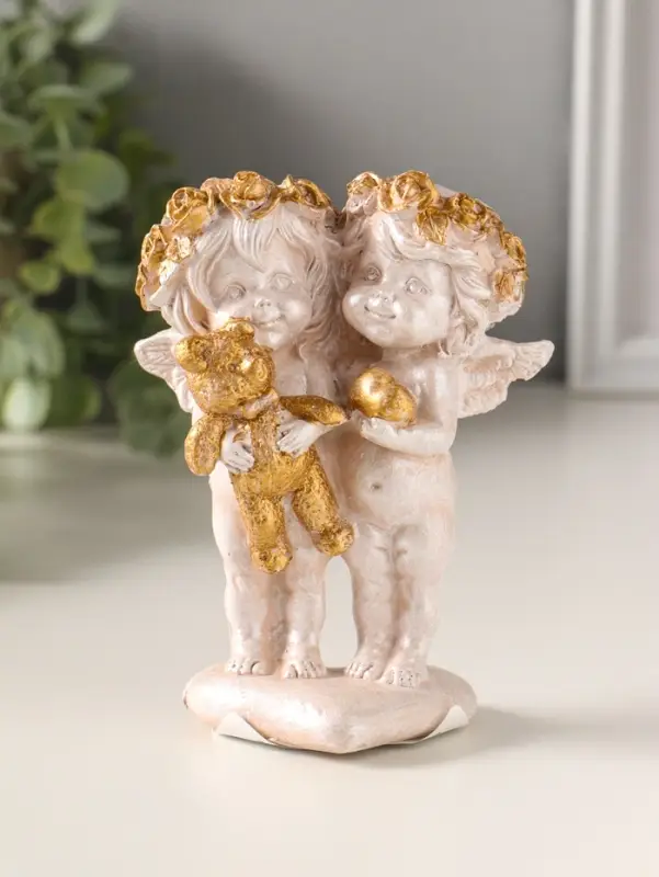 Фигура полистоун "Ангелочки пара" 13х10х5 см