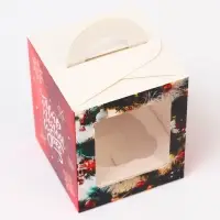 Коробка для 1 капкейка «Мир полон чудес», 9.2×9.2×11 см, упаковка