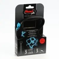 Рулетка Flexi Safari S, 5 м, трос, до 12 кг, голубой жираф (blue Giraffe)
