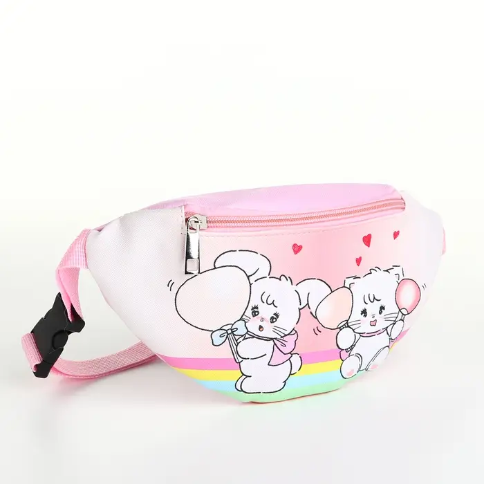 Сумка поясная &laquo;Друзья&raquo;, для девочки, на молнии, розовая