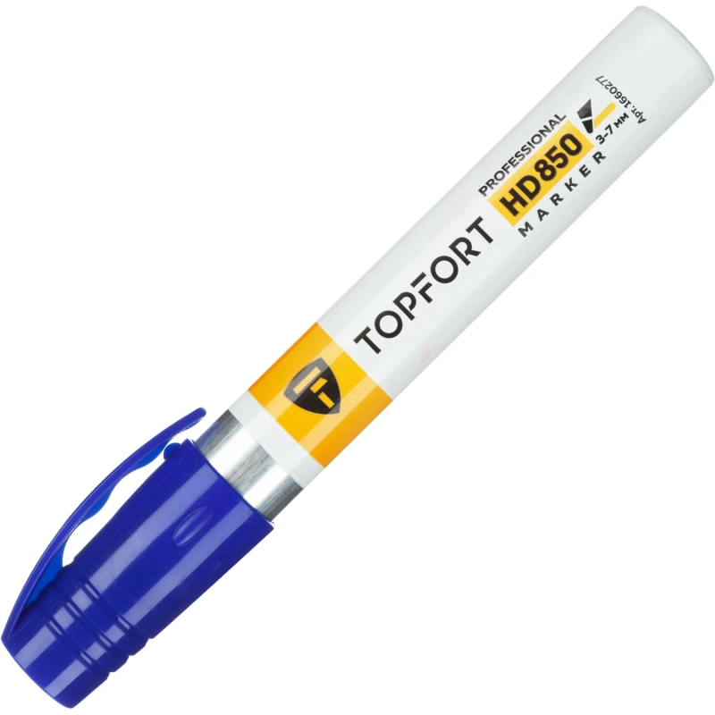Маркер для агрессивной среды Topfort HD 850 синий 3-7мм скош. наконечник