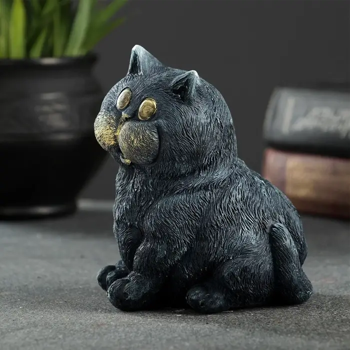 Фигурка гипс &laquo;Кот сидит&raquo;, серо-голубой, 10&times;9&times;11 см
