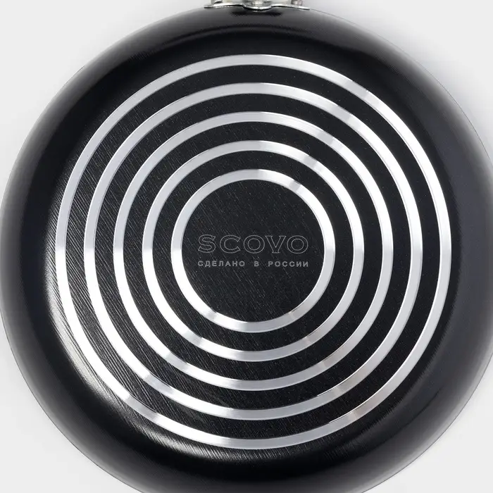 Сковорода Consul, d=22 см, пластиковая ручка, стеклянная крышка, антипригарное покрытие, алюминий, чёрная