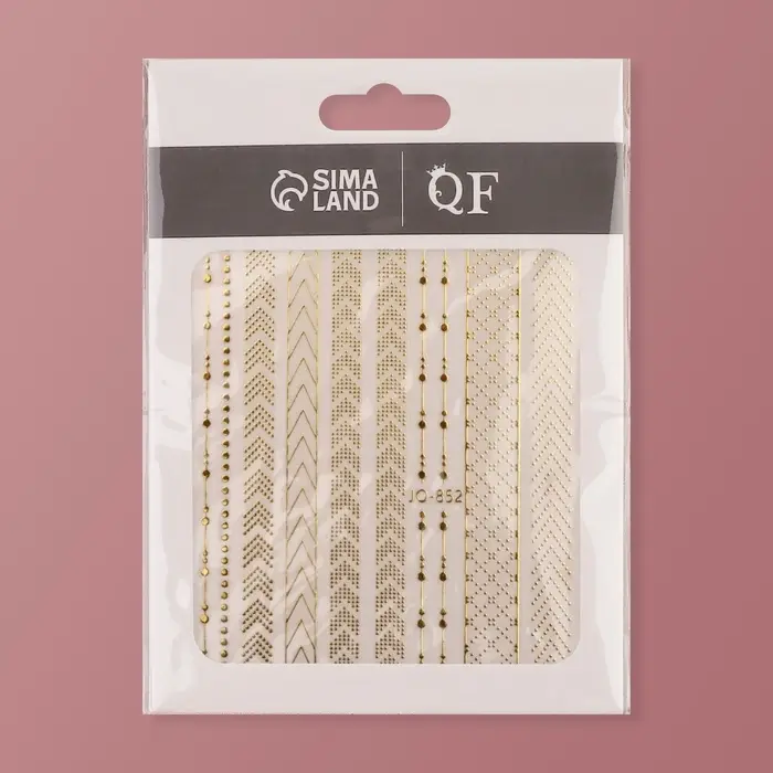 Наклейки для ногтей «Украшение», металлизированные, цвет золотистый