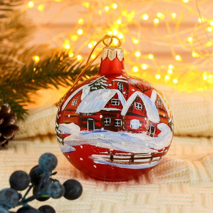 Ёлочный шар d-8 см Ёлочный шар d-8 см "Зимушка" ручная роспись