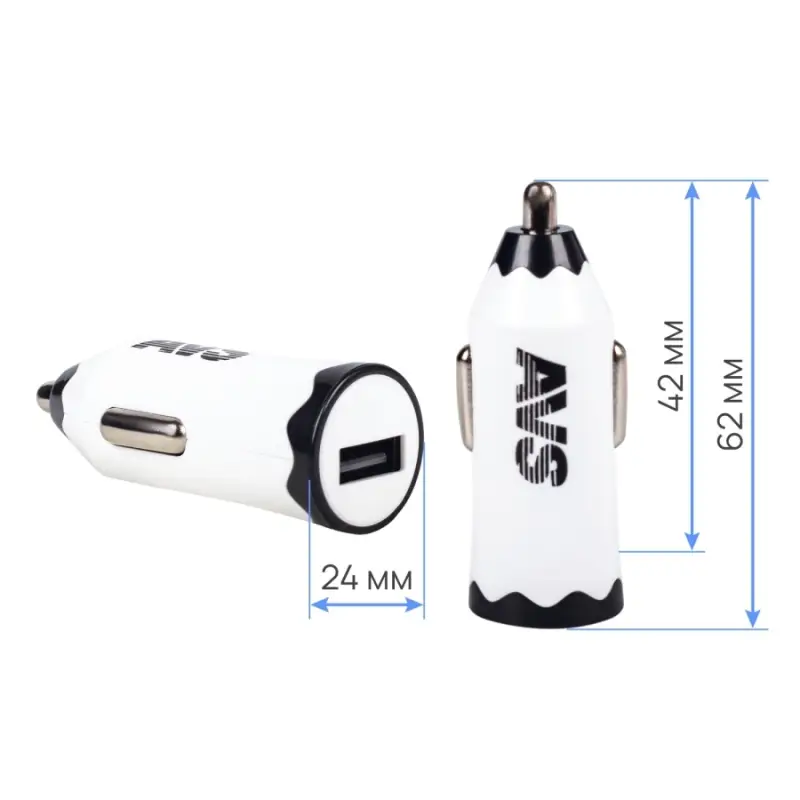 USB автомобильное зарядное устройство AVS 1 порт UC-311 (1,2А, белый)