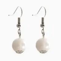 Набор 3 предмета: серьги, колье, браслет &laquo;Жемчуг&raquo;, элегантный, белый в серебре