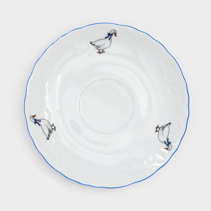 Чайный сервиз на 6 персон «Рококо. Гуси», 12 предметов: чашка 220 мл, блюдце d=15,5 см