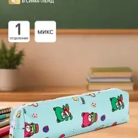 Пенал школьный &laquo;Мишки&raquo;, на молнии, МИКС