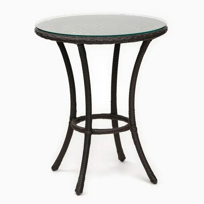 Стол садовый из искусственного ротанга, 75&times;60&times;60 см, металл, цвет венге